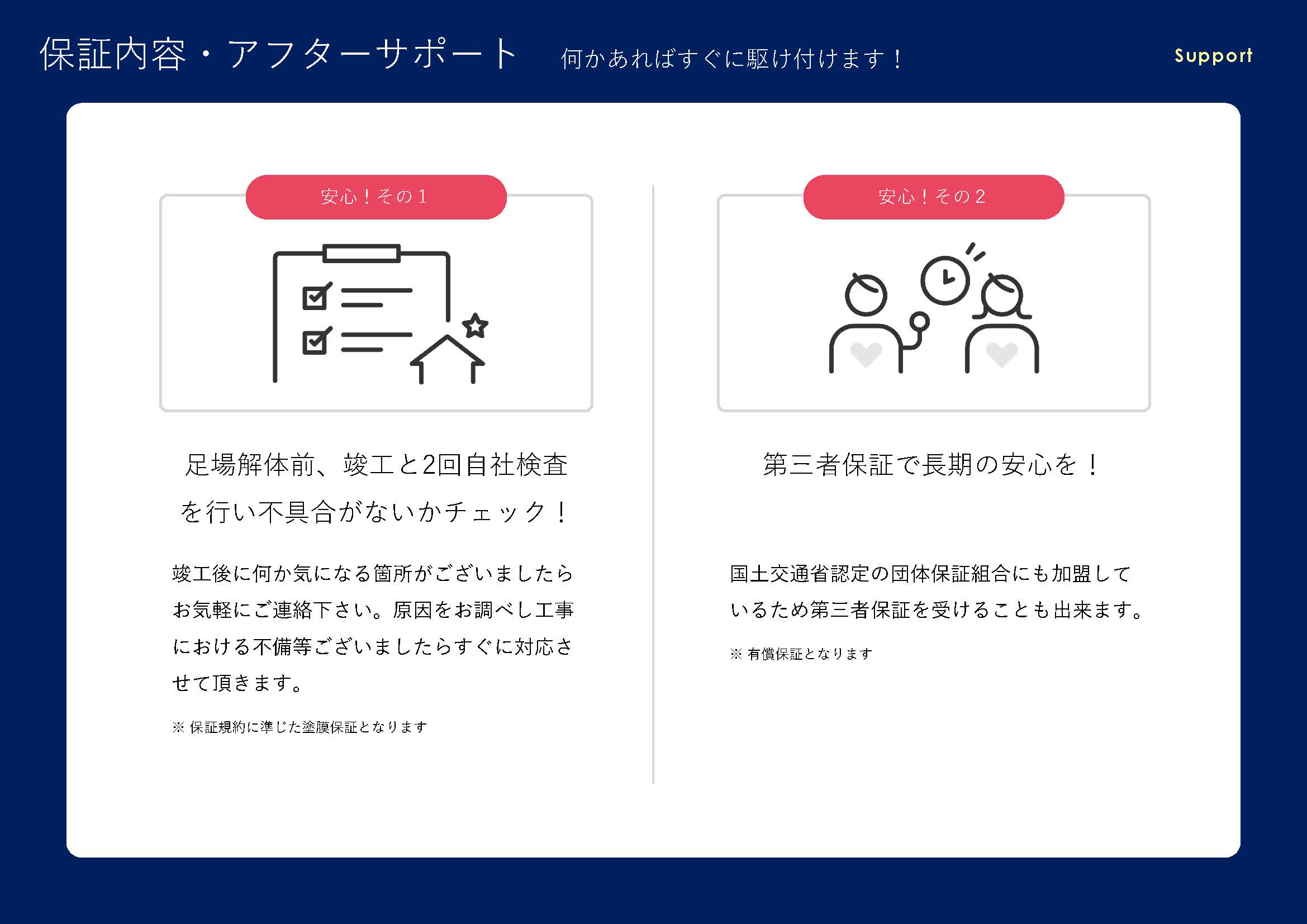 塗装本舗絆ホームサービスの保証内容・アフターサポートについて|【塗装本舗絆ホームサービス】