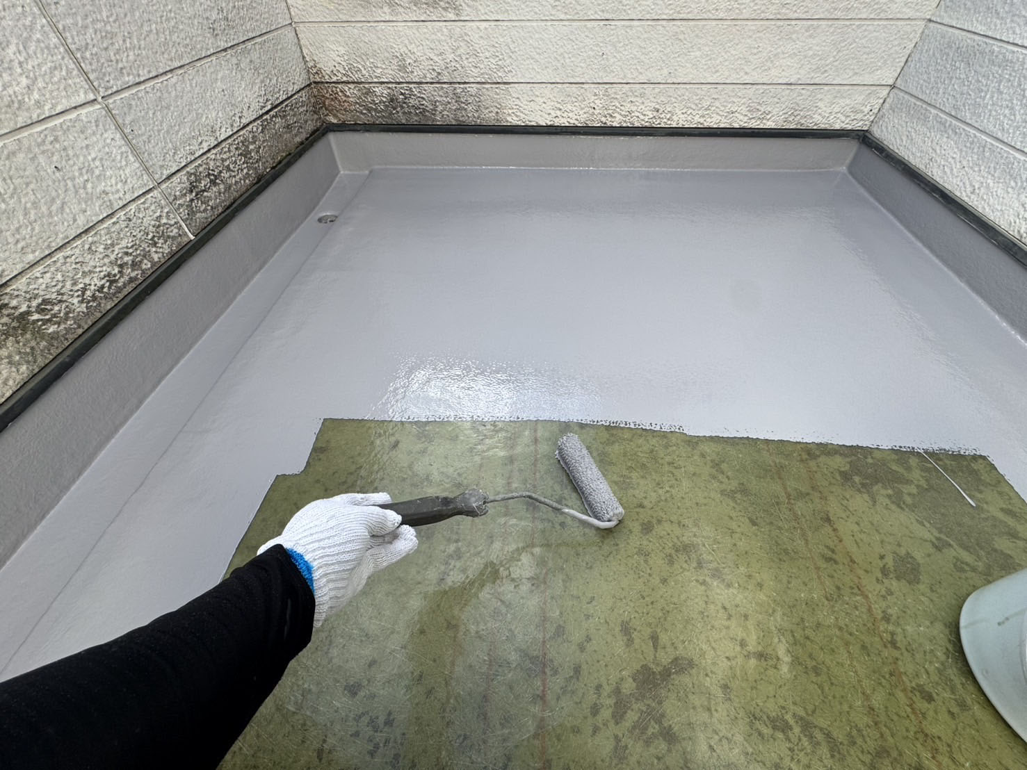 福岡県 直方市 K様邸の ベランダFRP防水塗装工事